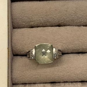David Yurman Prasiolite & Diamond Ring Size 6